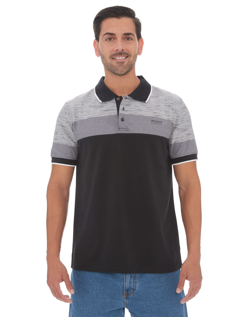 Polos Prodigy Black Textured Polo 3 Polos Prodigy Black Textured Polo