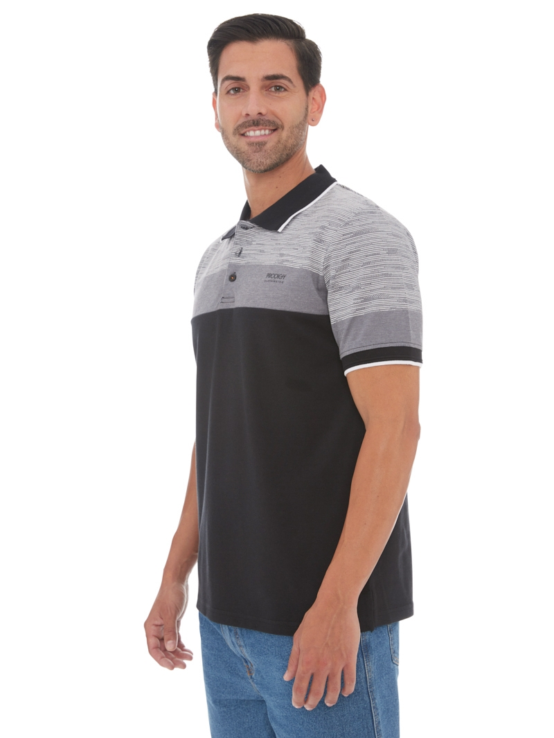 Polos Prodigy Black Textured Polo 4 Polos Prodigy Black Textured Polo - Image 2