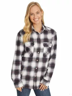 Tops Lowes Unisex Black & Pink Check Flannelette Shirt
