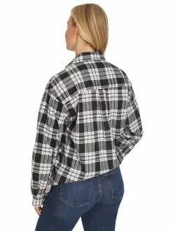 Tops Lowes Unisex Black & White Check Flannelette Shirt 9 Tops Lowes Unisex Black & White Check Flannelette Shirt -Traders Country Sales 44122 02 unisex