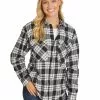 Tops Lowes Unisex Black & White Check Flannelette Shirt
