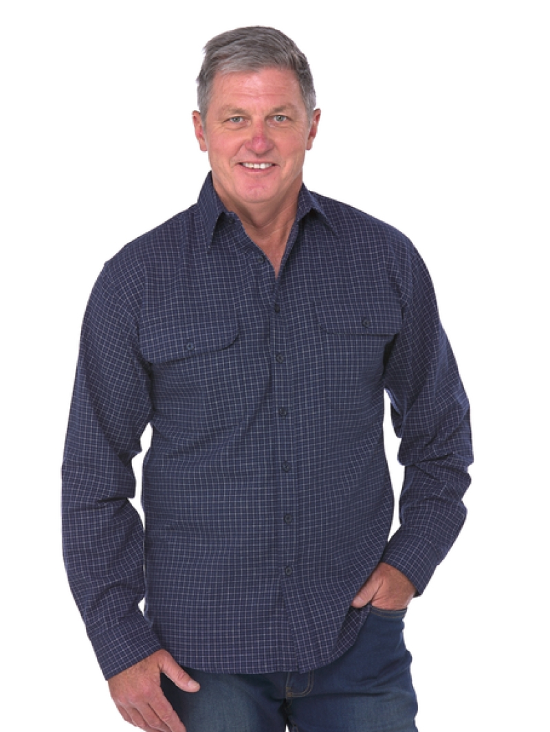 Shirts Bisley Countryman Navy Check Brushed Cotton Shirt 3 Shirts Bisley Countryman Navy Check Brushed Cotton Shirt