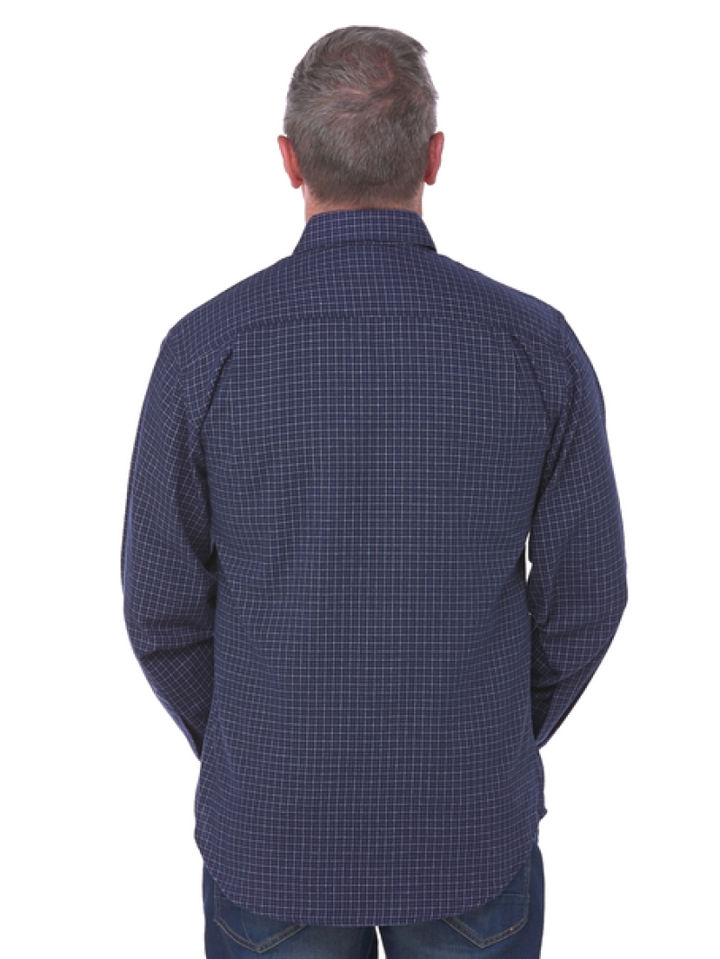 Shirts Bisley Countryman Navy Check Brushed Cotton Shirt 4 Shirts Bisley Countryman Navy Check Brushed Cotton Shirt - Image 2
