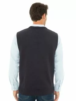 Vests Lowes Navy Jersey Knit V-neck Vest -Traders Country Sales 45667 b 1