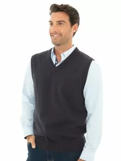 Vests Lowes Navy Jersey Knit V-neck Vest -Traders Country Sales 45667 s 1