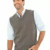 Vests Lowes Grey Marle Jersey Knit V-neck Vest -Traders Country Sales 45668 f 1
