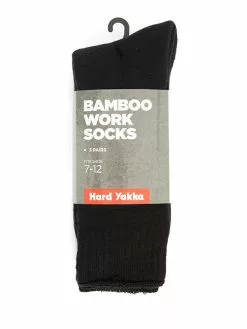 Lowes Hard Yakka 3 Pack Bamboo Work Socks Black