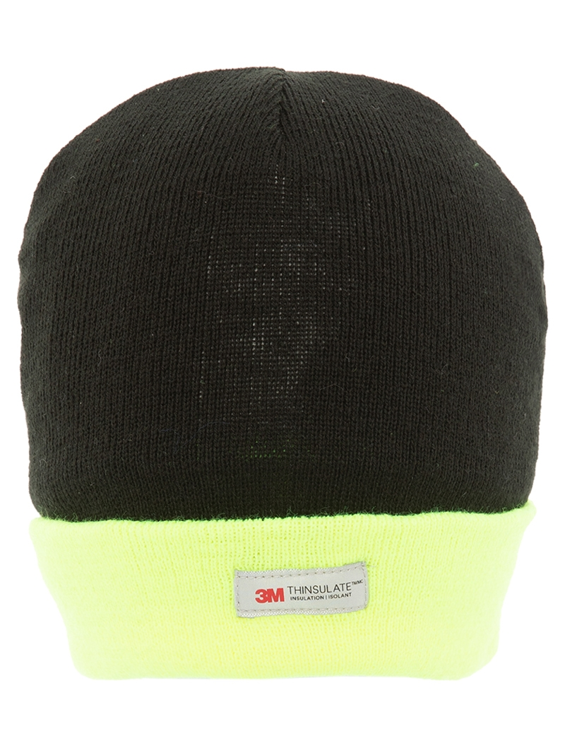 Lowes Accessories Thinsulate Fluoro Yellow & Black Knitted Beanie 3 Lowes Accessories Thinsulate Fluoro Yellow & Black Knitted Beanie