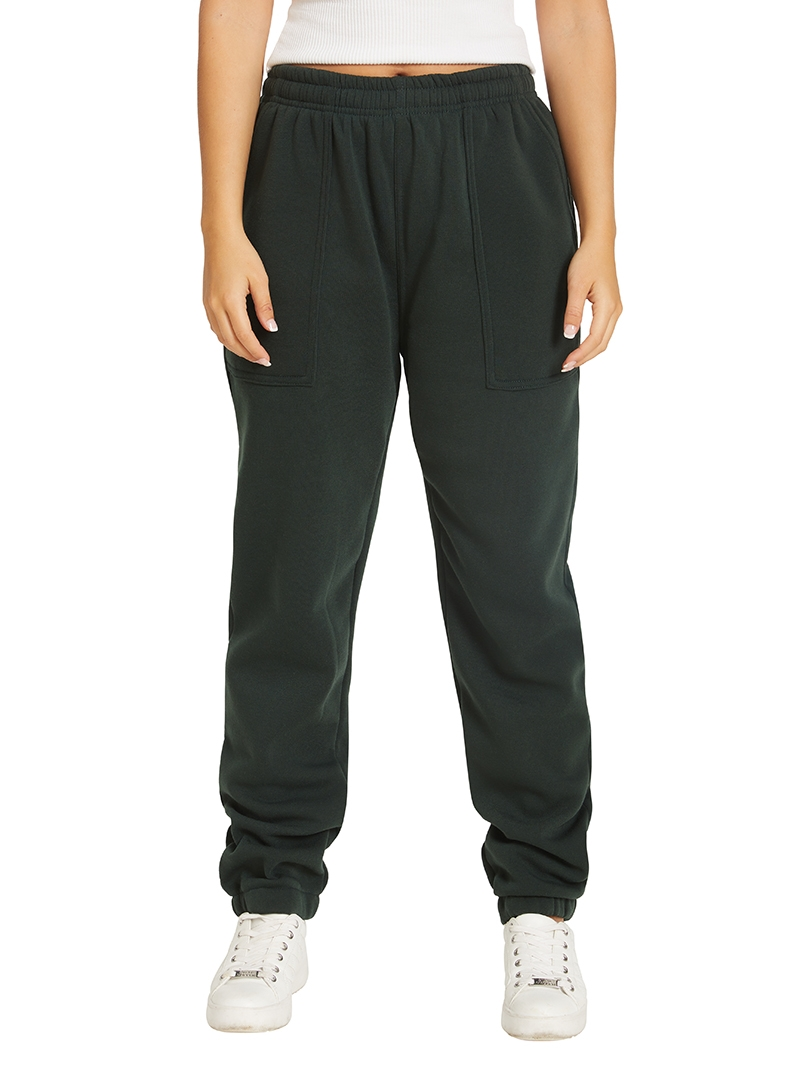 Bottoms Lowes Unisex Moss Green Knitted Fleece Trackpants 3 Bottoms Lowes Unisex Moss Green Knitted Fleece Trackpants