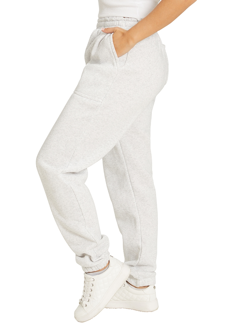 Bottoms Lowes Unisex White Marle Knitted Fleece Trackpants 3 Bottoms Lowes Unisex White Marle Knitted Fleece Trackpants