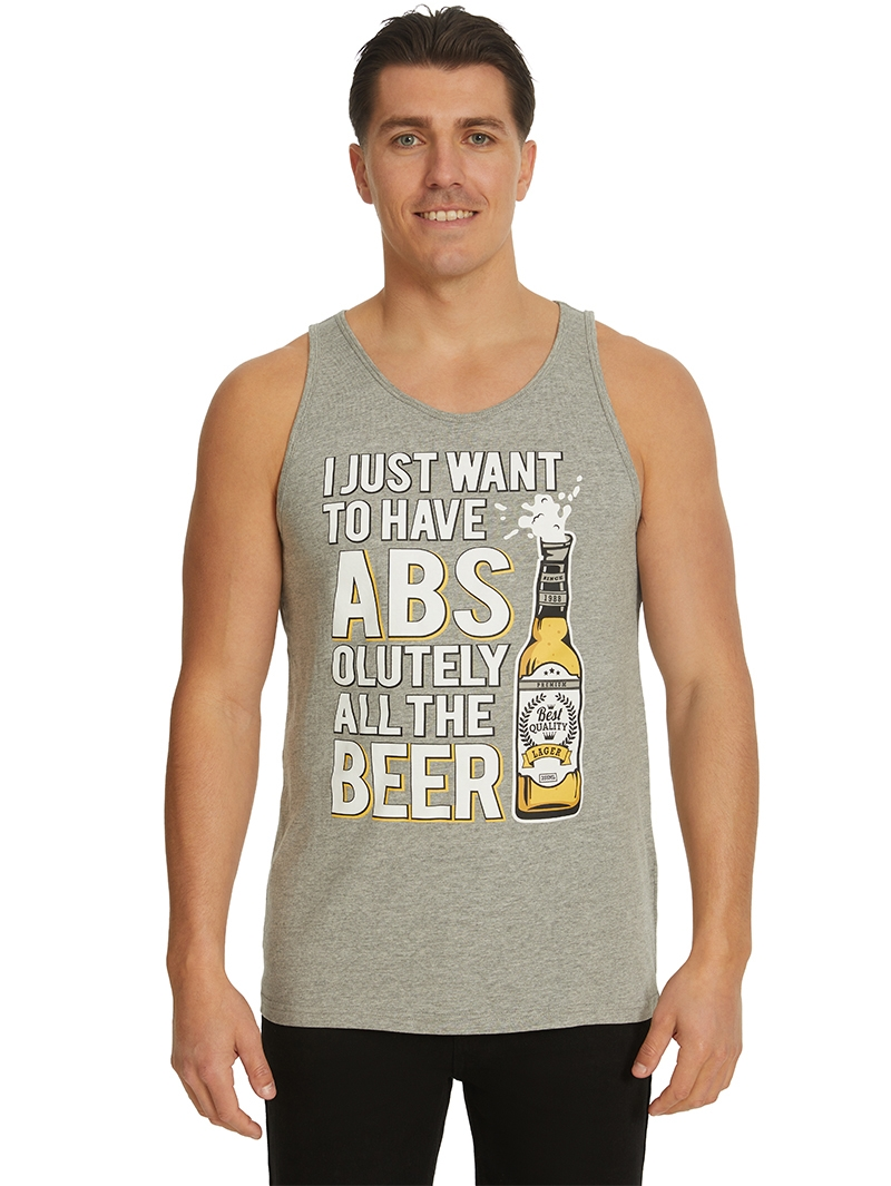 Singlets & Tanks Lowes Grey Absolutely Beer Slogan Tank Top 3 Singlets & Tanks Lowes Grey Absolutely Beer Slogan Tank Top