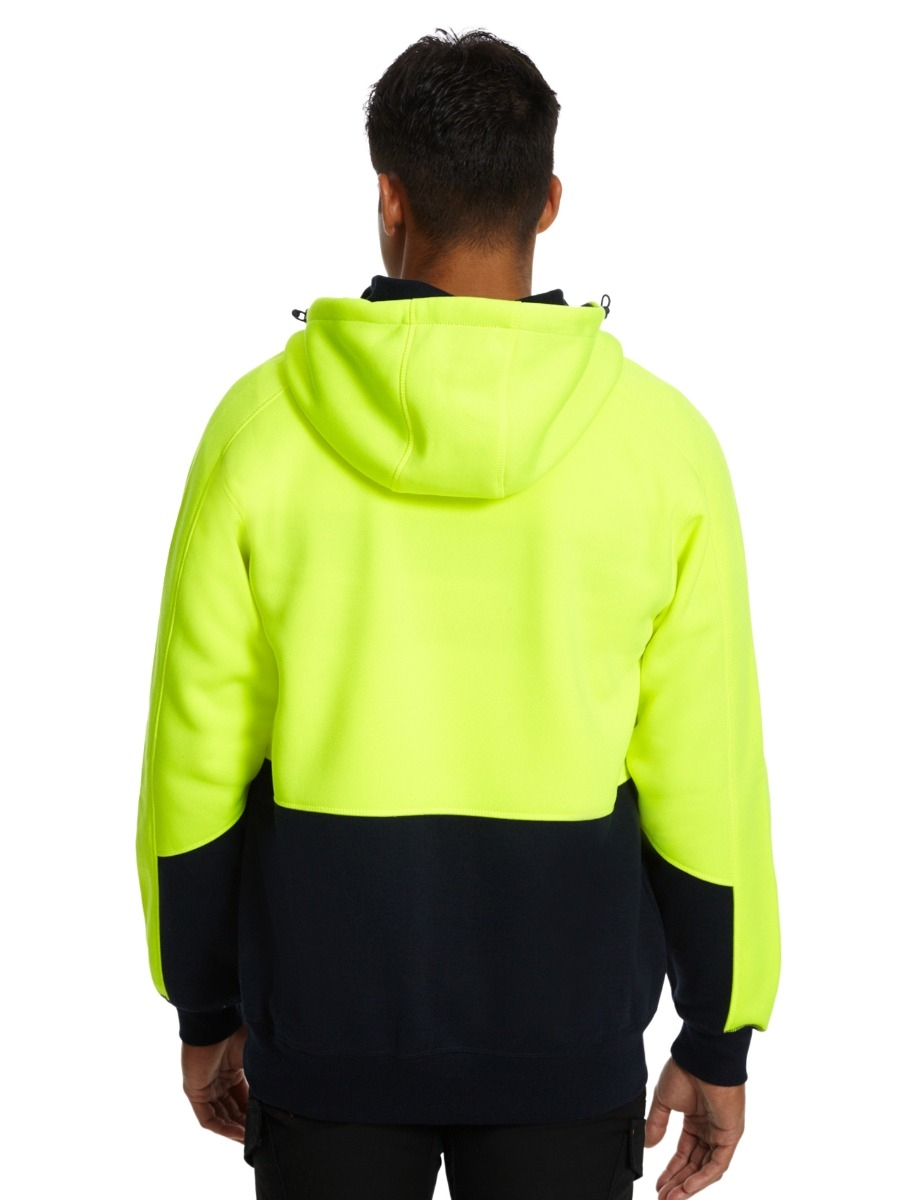 Winter Wear Traders 308 Yellow Hi Vis Hooded Fleece Jacket 4 Winter Wear Traders 308 Yellow Hi Vis Hooded Fleece Jacket - Image 2