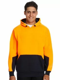 Winter Wear Traders 308 Orange Hi Vis Fleece Hoodie