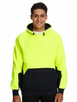Winter Wear Traders 308 Yellow Hi Vis Fleece Hoodie