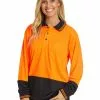 Tops Traders Unisex Orange Long Sleeve Hi-Vis Polo -Traders Country Sales 47545 1
