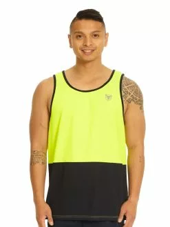 Lowes Shirts Traders Yellow & Navy Hi-Vis Singlet
