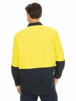 Shirts Lowes Long Sleeve Hi-Vis Shirt Yellow & Navy