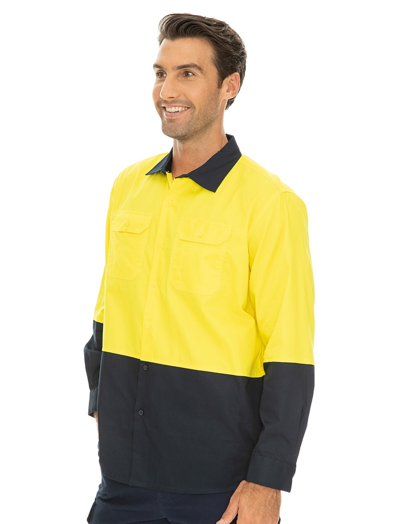 Shirts Lowes Long Sleeve Hi-Vis Shirt Yellow & Navy 5 Shirts Lowes Long Sleeve Hi-Vis Shirt Yellow & Navy - Image 3