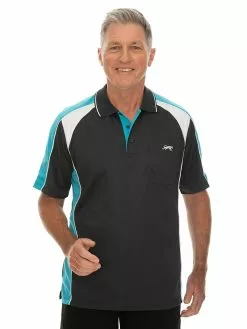 Casual Menswear Cougars Quik Dry Navy Spliced Polo