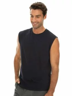 Singlets & Tanks Lowes Basic Cotton Jersey Navy Muscle Top -Traders Country Sales 48429 s lowes 1