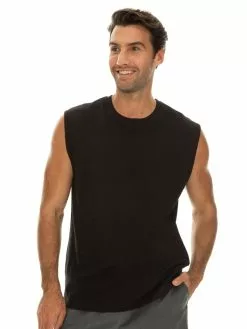 Singlets & Tanks Lowes Basic Cotton Jersey Black Muscle Top