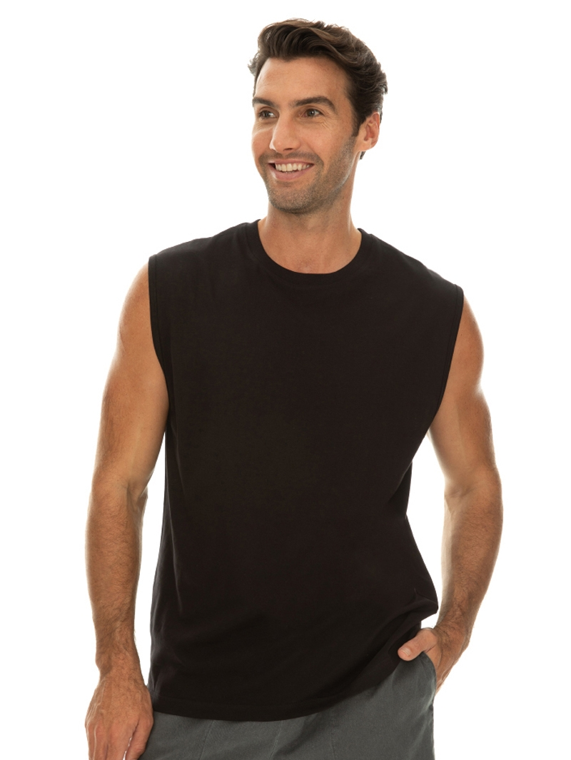 Singlets & Tanks Lowes Basic Cotton Jersey Black Muscle Top 3 Singlets & Tanks Lowes Basic Cotton Jersey Black Muscle Top