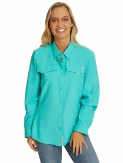 Traders Country Sales 35 Outer Peak Tops Women Fishing Shirt Long Sleeve Mint