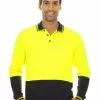 Shirts Traders Yellow & Navy Long Sleeve Hi-Vis Polo -Traders Country Sales 51766 f lowes 1 23