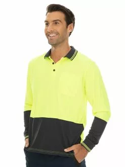 Shirts Traders Yellow & Navy Long Sleeve Hi-Vis Polo 12 Shirts Traders Yellow & Navy Long Sleeve Hi-Vis Polo -Traders Country Sales 51766 s lowes 1