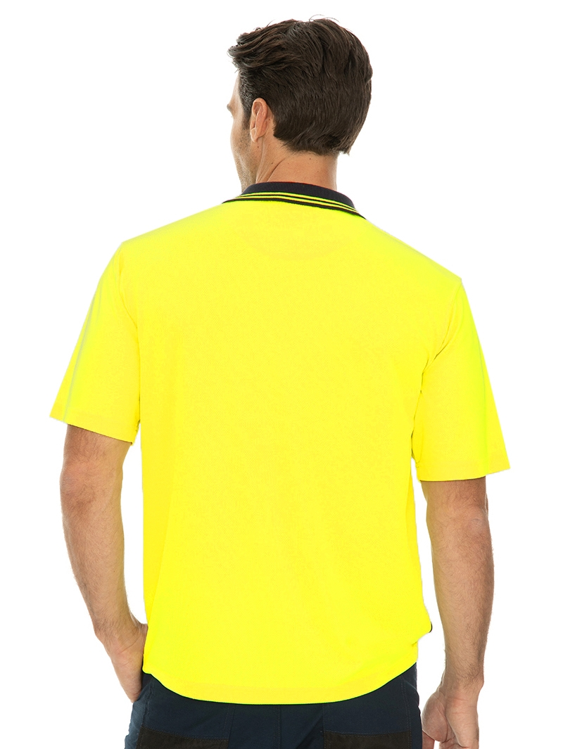 Shirts Traders Yellow & Navy Cool Dry Hi-Vis Polo 5 Shirts Traders Yellow & Navy Cool Dry Hi-Vis Polo - Image 3