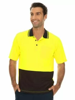 Shirts Traders Yellow & Navy Cool Dry Hi-Vis Polo