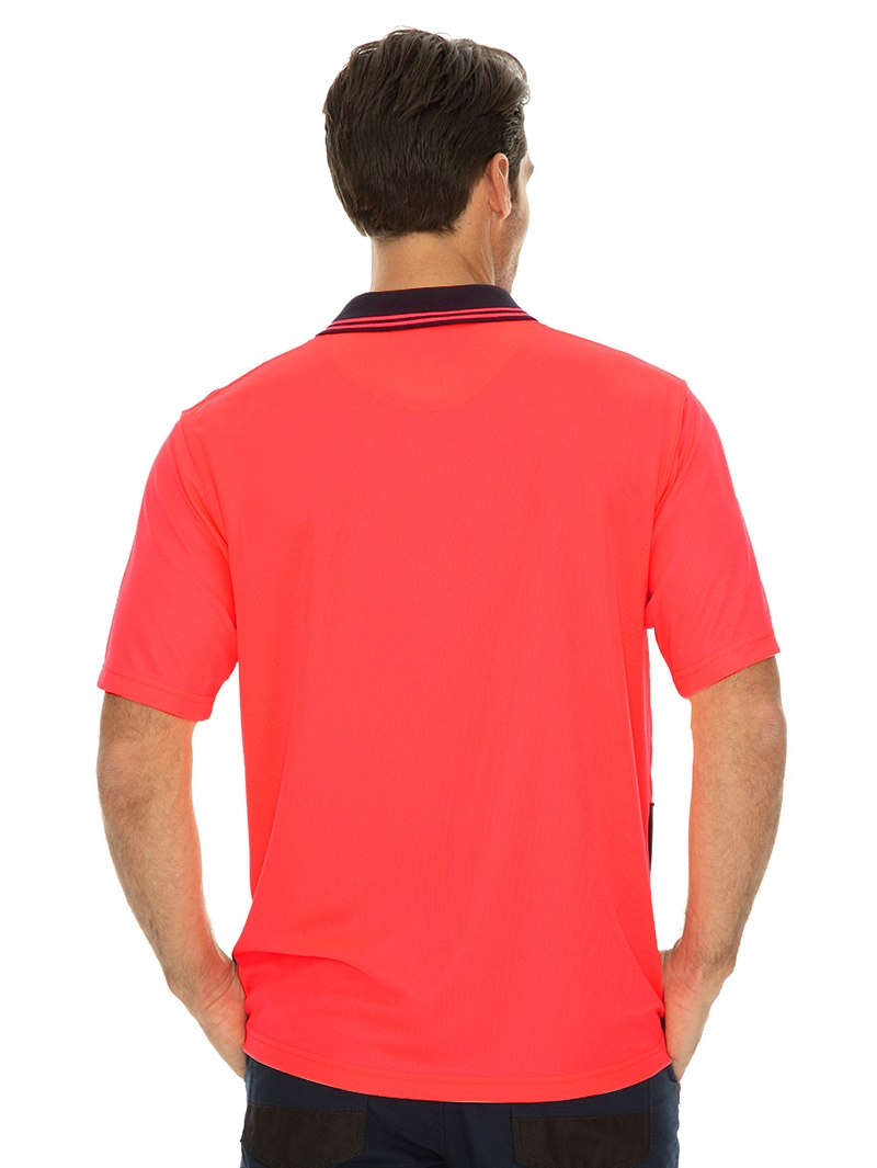 Shirts Traders Pink & Navy Cool Dry Hi-Vis Polo 5 Shirts Traders Pink & Navy Cool Dry Hi-Vis Polo - Image 3
