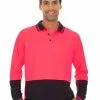 Shirts Traders Pink & Navy Long Sleeve Hi-Vis Polo -Traders Country Sales 51772 f lowes 1 11a