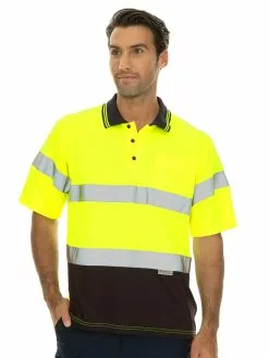 Shirts Traders Yellow Taped Short Sleeve Polo