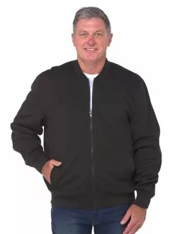 Knitwear Elliotts Black Ribbed Full Zip Knitted Jacket