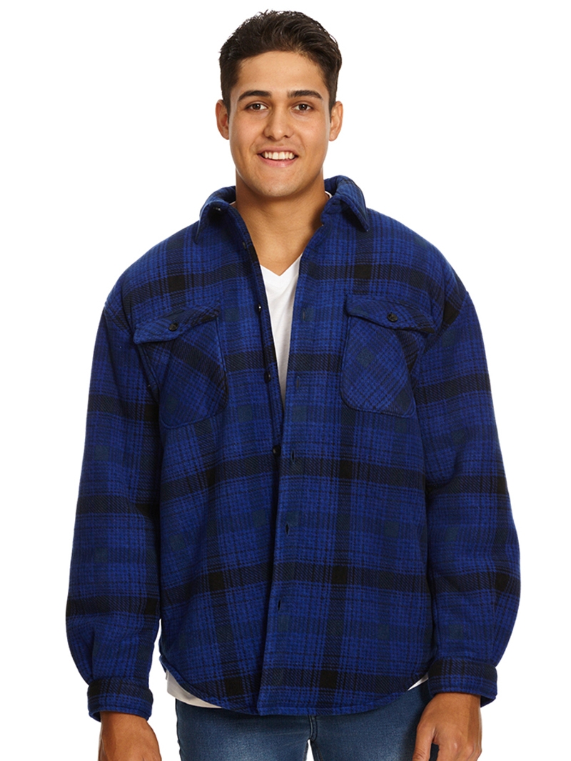 Jackets Lowes Cobalt & Black Coral Fleece Lined Shacket 3 Jackets Lowes Cobalt & Black Coral Fleece Lined Shacket