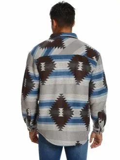 Jackets Lowes Grey Aztec Design Coral Fleece Lined Shacket 5 Jackets Lowes Grey Aztec Design Coral Fleece Lined Shacket -Traders Country Sales 52809 02