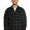 Jackets Lowes Black & Charcoal Coral Fleece Lined Shacket