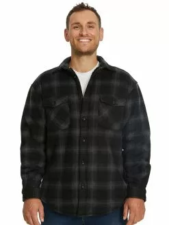 Traders Country Sales 41 Jackets Lowes Black & Charcoal Coral Fleece Lined Shacket