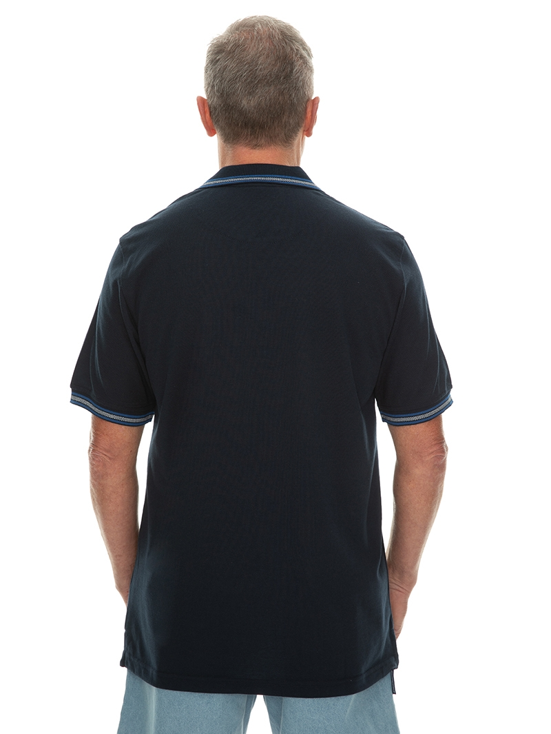 Lowes Polos Cougars Aqua & Teal Striped Polo Top 5 Lowes Polos Cougars Aqua & Teal Striped Polo Top - Image 3