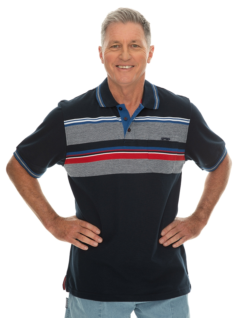 Lowes Polos Cougars Aqua & Teal Striped Polo Top 3 Lowes Polos Cougars Aqua & Teal Striped Polo Top