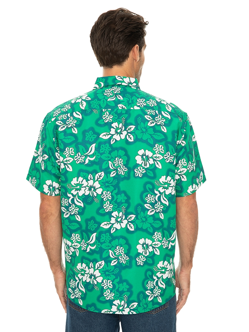 Tops Lowes Unisex Green Hibiscus Hawaiian Print Shirt 5 Tops Lowes Unisex Green Hibiscus Hawaiian Print Shirt - Image 3
