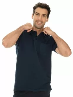 Polos Lowes Navy Cotton Rich Stretch Polo