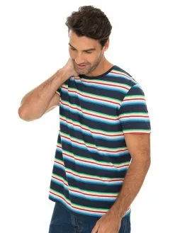T-Shirts Lowes Navy Rainbow Stripe T-Shirt 10 T-Shirts Lowes Navy Rainbow Stripe T-Shirt -Traders Country Sales 54015 s 1