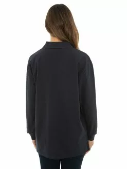 Lowes Tops Unisex Navy Knitted Long Sleeve Polo 7 Lowes Tops Unisex Navy Knitted Long Sleeve Polo -Traders Country Sales 54423 b 1 1