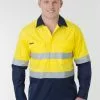 Shirts King Gee Workcool 2 Reflective Shirt Yellow Navy -Traders Country Sales 54531 yellow