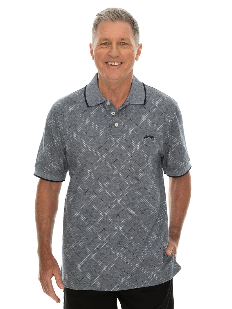 Polos Cougars Navy Argyle Knit Polo 3 Polos Cougars Navy Argyle Knit Polo