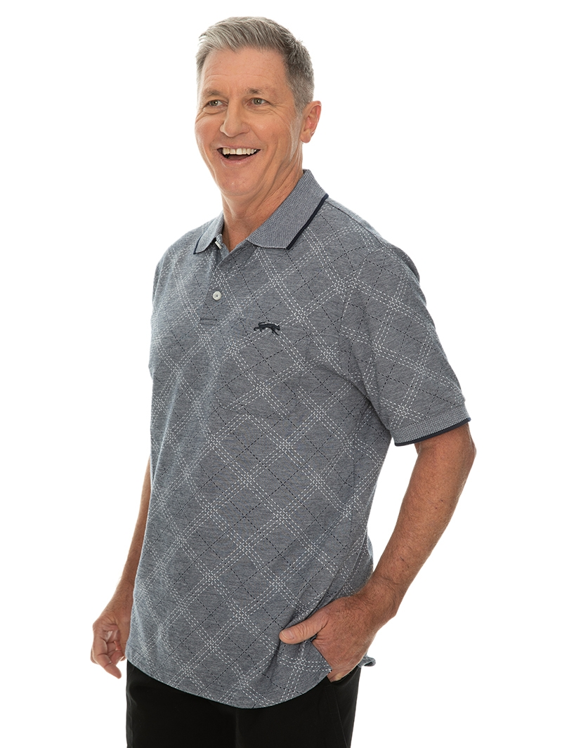 Polos Cougars Navy Argyle Knit Polo 4 Polos Cougars Navy Argyle Knit Polo - Image 2