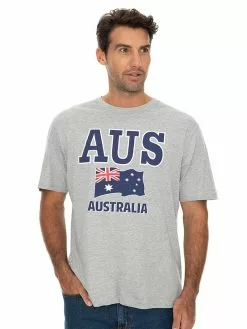 T-Shirts Lowes Australian Flag Grey Marle T-Shirt