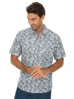 Traders Country Sales 12 Shirts Prodigy Denim Palm Tree Short Sleeve Shirt